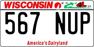 WI license plate 567NUP