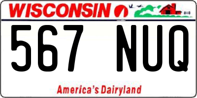 WI license plate 567NUQ
