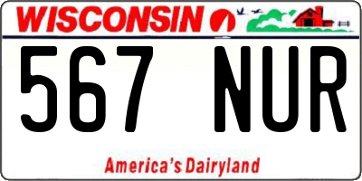 WI license plate 567NUR