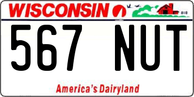 WI license plate 567NUT