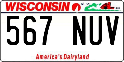 WI license plate 567NUV