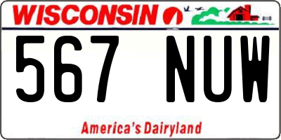 WI license plate 567NUW