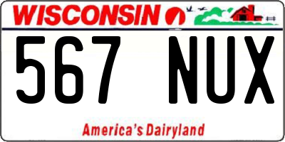 WI license plate 567NUX