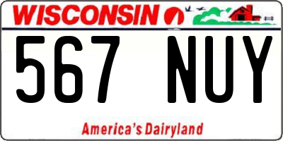 WI license plate 567NUY