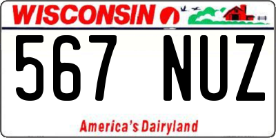 WI license plate 567NUZ