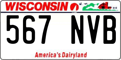 WI license plate 567NVB