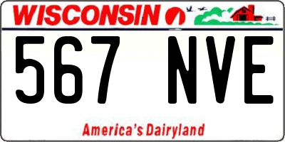 WI license plate 567NVE
