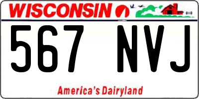 WI license plate 567NVJ