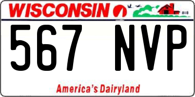 WI license plate 567NVP