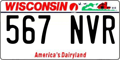 WI license plate 567NVR