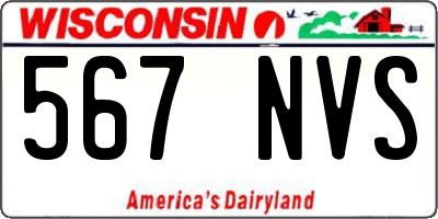 WI license plate 567NVS