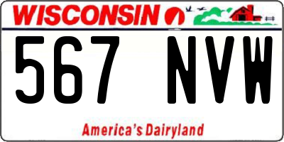 WI license plate 567NVW