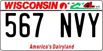 WI license plate 567NVY