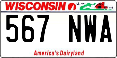 WI license plate 567NWA