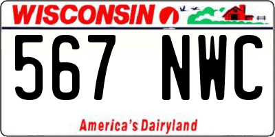WI license plate 567NWC