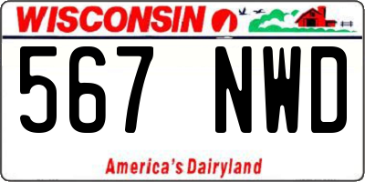 WI license plate 567NWD