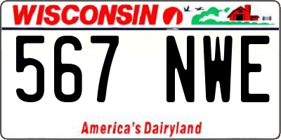WI license plate 567NWE