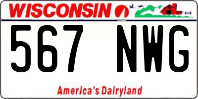 WI license plate 567NWG