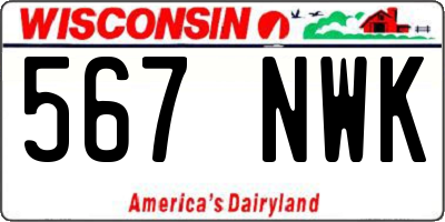 WI license plate 567NWK