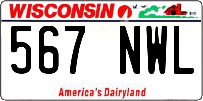 WI license plate 567NWL