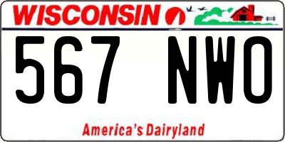 WI license plate 567NWO