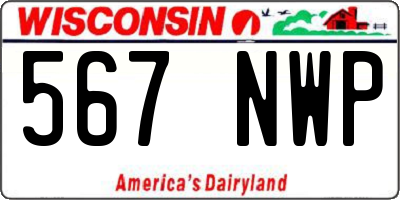 WI license plate 567NWP