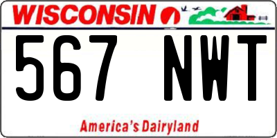 WI license plate 567NWT