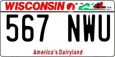 WI license plate 567NWU