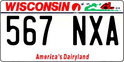 WI license plate 567NXA