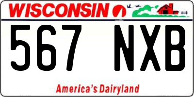 WI license plate 567NXB