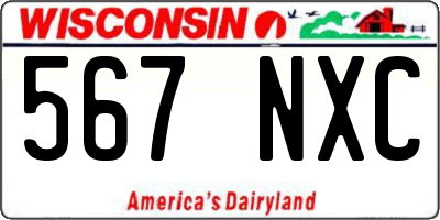 WI license plate 567NXC