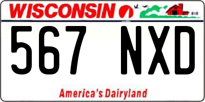 WI license plate 567NXD