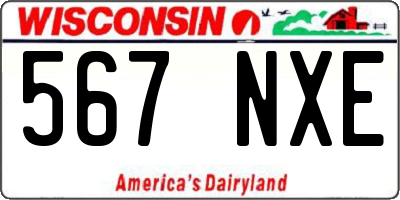 WI license plate 567NXE