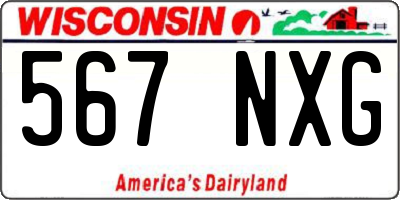 WI license plate 567NXG