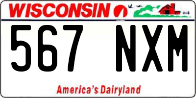 WI license plate 567NXM