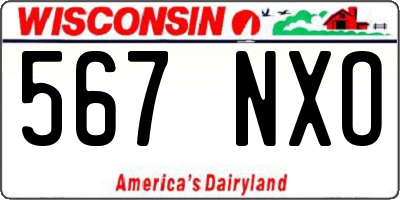 WI license plate 567NXO