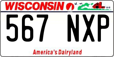 WI license plate 567NXP
