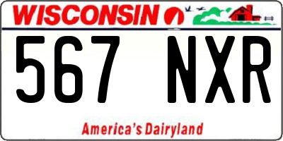 WI license plate 567NXR