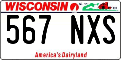 WI license plate 567NXS