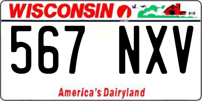 WI license plate 567NXV