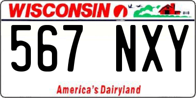 WI license plate 567NXY
