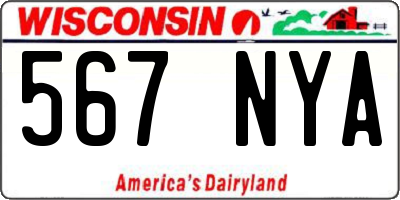 WI license plate 567NYA