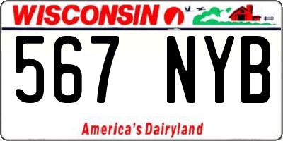 WI license plate 567NYB