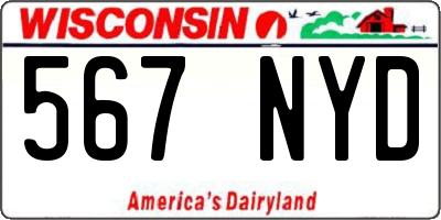 WI license plate 567NYD