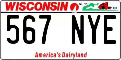 WI license plate 567NYE