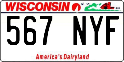 WI license plate 567NYF