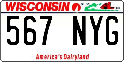WI license plate 567NYG
