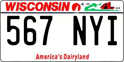 WI license plate 567NYI
