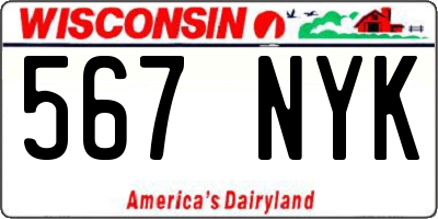 WI license plate 567NYK