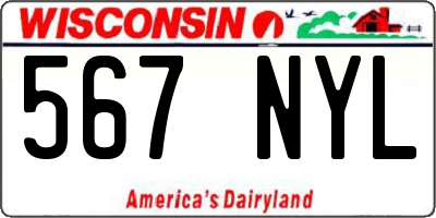 WI license plate 567NYL